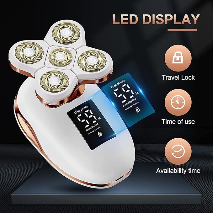 2-in-1 Electric Razors for Women Wet/Dry 5D Razor &amp Hair Trimmer with USB Adapter &amp Charging Cable5D Rechargeable Rotary Shaver with Lithium-Ion Battery Water Resistant Grooming Kit