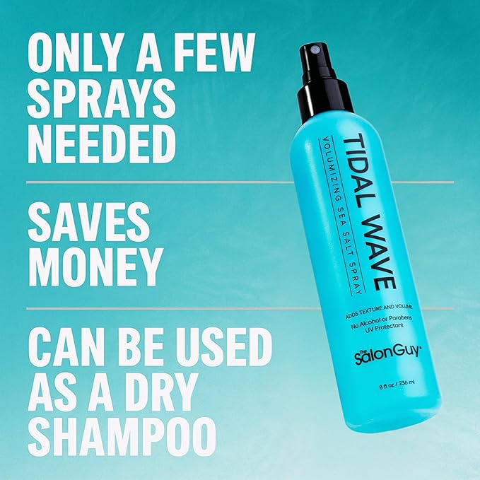 THESALONGUY Tidal Wave Sea Salt Spray for Hair | Texturizing Mist &amp Volumizing Spray for Men &amp Women | Adds Beach Waves Volume &amp Matte Texture | Alcohol-Free Paraben-Free 8 oz