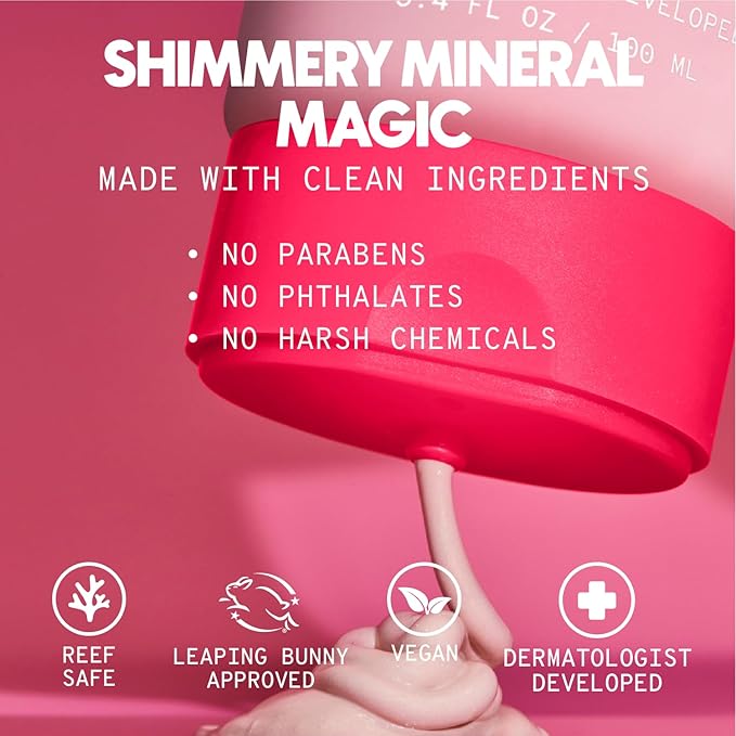 Cheeky Mineral All-Screen - SPF 30 Shimmer Body Sunscreen with Caffeine - Dermatologist Developed &amp Reef Safe Skincare with Glowy Finish for Beach &amp Festivals (3.4oz)