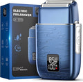 Electric Razor for Men Electric Shaver for Men Upgraded Foil Shaver with 3 Adjustable Speeds Type-C Rechargeable Close Shave Beard Trimmer IPX7 Waterproof Wet/Dry Travel Lock (Blue)