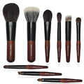 Mini Makeup Brush Set 9 Full Face Mini Travel Make Up Brushes Set Synthetic &amp Natural Hair Makeup Brushes For Blush Eyeshadow Conceal Eyebrow Brush with a compact Brush Case
