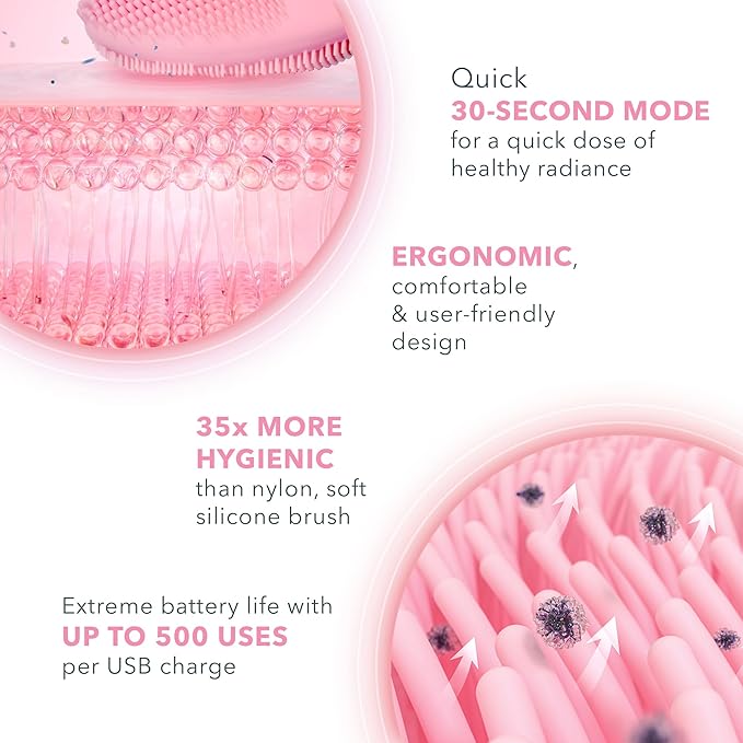 FOREO LUNA 4 mini Face Cleansing Brush &amp Face Massager - Premium Face Care - Enhances Absorption of Facial Skin Care Products - Simple Skin Care Tools - For All Skin Types- Pearl Pink