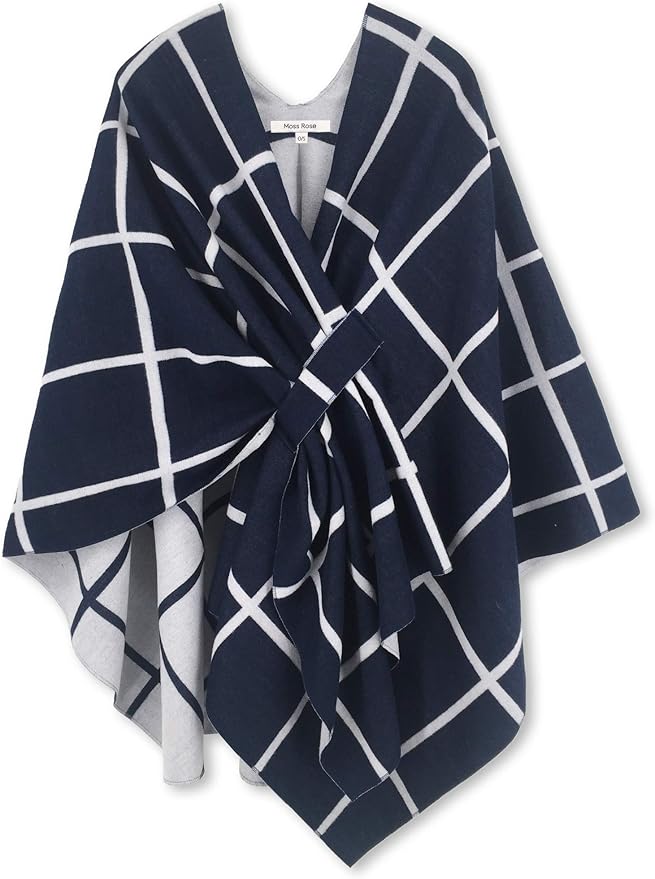 Moss Rose Women's Shawl Wrap Poncho Ruana Cape Open Front Cardigan Shawls for Fall Winter