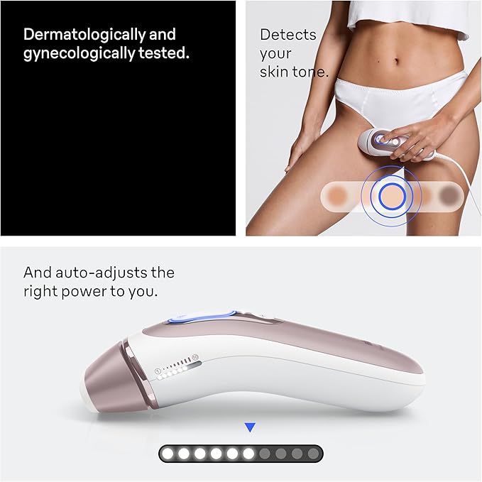 Braun Smart IPL Vogue?™s Best Hair Removal Device Skin i·Expert Pro 7: at Home Laser Hair Removal Permanent Visible Hair Reduction Gift Free App Vanity Case Venus Razor 4 Smart Heads IPL7387