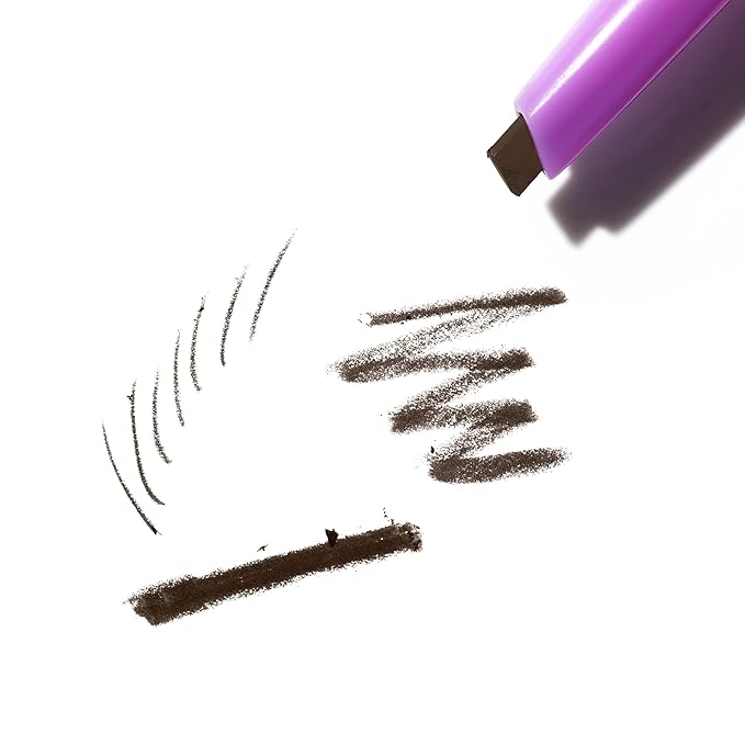 Kosas Brow Pop - Longwear Eyebrow Makeup Dual-Sided Defining Pencil with Castor Oil for Soft Natural Look of Real Hair - Dark Brown