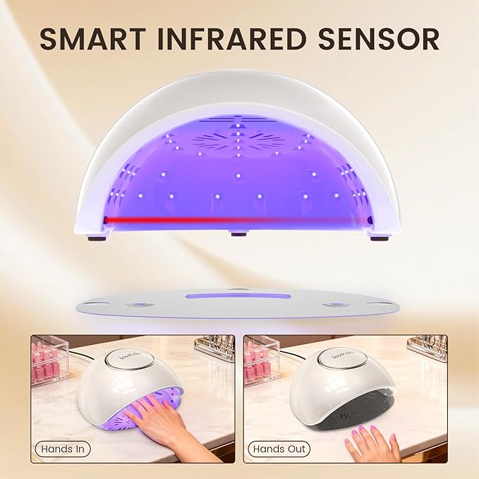 Lavinda 2-in-1 UV LED Nail Lamp with Red Light Skincare 54W UV Light for Gel Polish Nails Professional Fast Curing Nail Dryer with Auto Sensor &amp 4+2 Timer Settings Nail Art Tools for Salon Home
