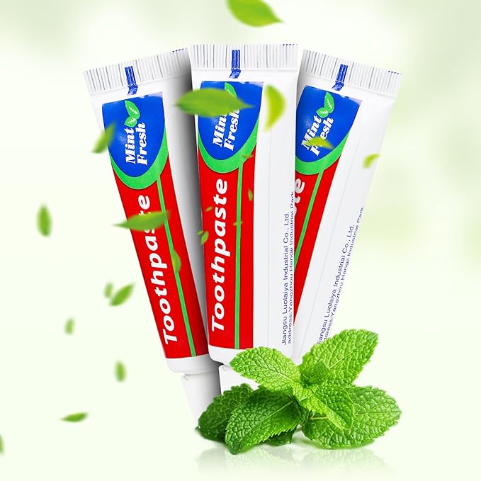 60 Tubes Bulk Travel Size ToothpasteMiniature 0.88oz(25g) Small Toothpaste Travel Size Bulk 1.3x3.93 inches Peppermint Mini Disposable Toothpaste for HotelGuestsHomelessCharity