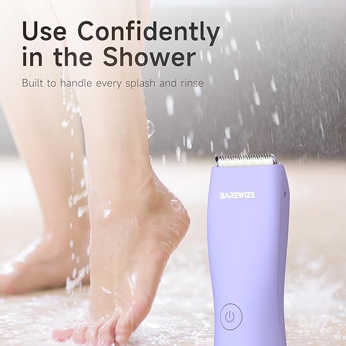 Bikini Trimmer for Women Pubic Hair Trimmer Waterproof USB-C Rechargeable LED Light Replaceable Blade Electric Razors for Women Electric Lady Shaver (Violet)