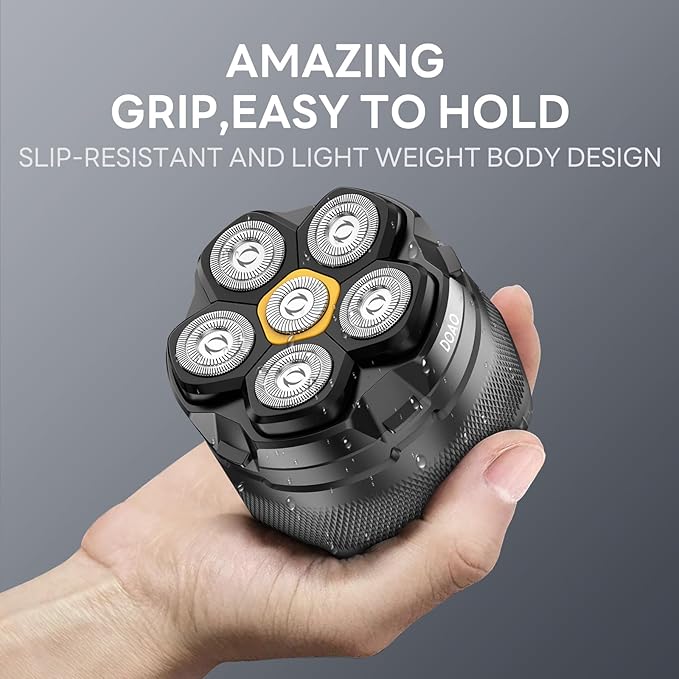 Head Shavers for Bald Men 6D Magnetic Floating Blades Smooth Shave in 3 Minutes USB-C Rechargeable 180min Runtime Wet &amp Dry Easy Clean Anti-Slip Design(A6-Plus)
