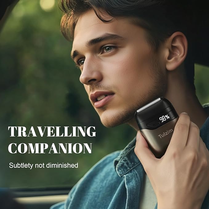 Electric Foil Shaver for Men: Portable Electric Razor for Beard/Face 3 Floating Blade LED Display USB-C Fast Rechargeable IPX7 Waterproof for Travel &amp HomeMatte Brown