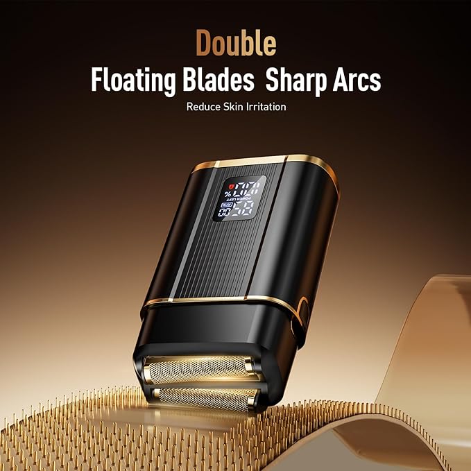 Professional Foil Shaver for Men: Cordless Electric Razor with High-Speed Dual Blades Rechargeable USB-C IPX6 Waterproof &amp Travel-Friendly/Home Use