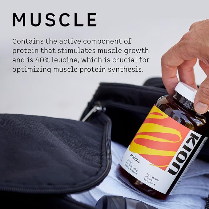 Kion Aminos Essential Amino Acids Capsules | The Building Blocks for Muscle Recovery Reduced Cravings Better Cognition Immunity and More | 30 Servings