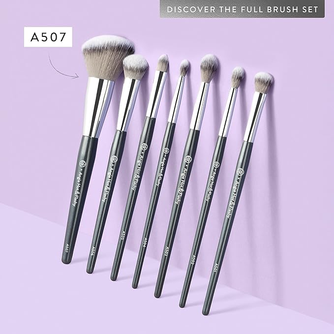 BK BEAUTY - ANGIE HOT &amp FLASHY A507 ANGLED BLUSH BRUSH ? For Blush Bronzer &amp Contour Fluffy Angled Brush for Seamless Streak-Free Finish