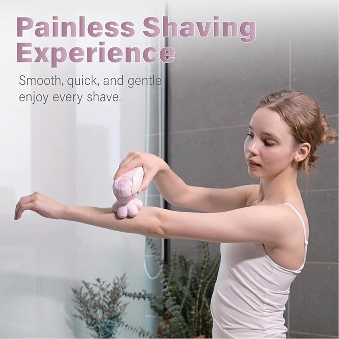 3-in-1 Electric Razor for Women Painless Bikini Trimmer &amp Body Shaver IPX7 Waterproof Wet/Dry 120-Min Type-C Rechargeable Gentle &amp Smooth Pink Shaver Ideal Holiday Gift for Her