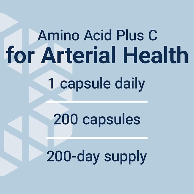 Life Extension L-Arginine Caps 700 mg Vitamin C &amp Amino Acid for Optimal arterial Health Supports Heart &amp Immune Health Healthy Tissue &amp Bones Gluten Free Non-GMO 200 Capsules