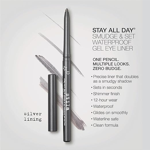 stila Stay All Day® Smudge &amp Set Waterproof Gel Liner | Long-Wear Gel Eyeliner Pencil for Tightlining Waterline &amp Smoky Eye Looks | 12-Hour Wear No Budge &amp Fade-Proof