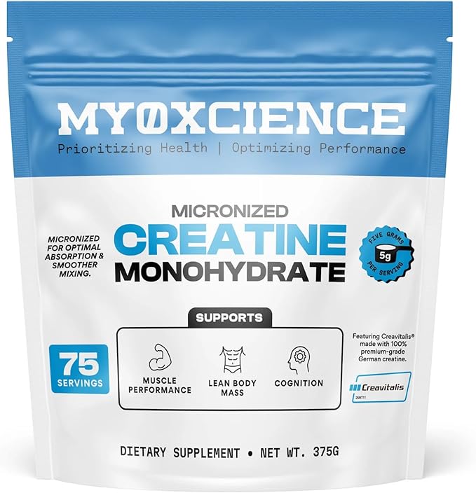 MYOXCIENCE Micronized Creavitalis Creatine | The World?™s Purest Micronized Form of Creatine Monohydrate | Supports Muscle Performance Lean Body Mass &amp Cognition | 75 Servings