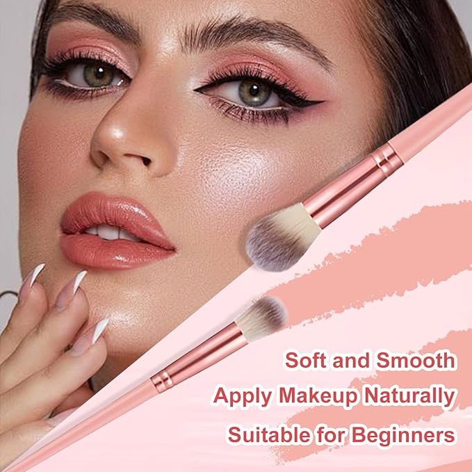 61Pcs Pink Makeup Brushes Set Professional Makeup Kit Multi-functional Makeup Tool Set with Case Facial Makeup Accessories Foundation Makeup Brush Kit Eye and Face Make up Brushes &amp Tools