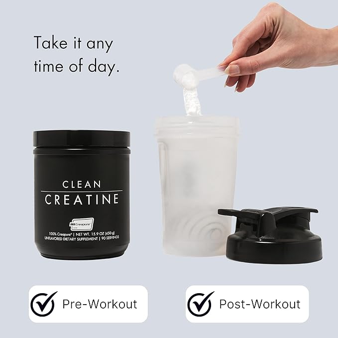 CLEAN Creatine - 100% Creapure® Creatine Monohydrate Powder for Muscle Health Performance and Cognitive Support | 3rd Party Certified by NSF | 90 Servings | Unflavored | Vegan Keto and Gluten-Free