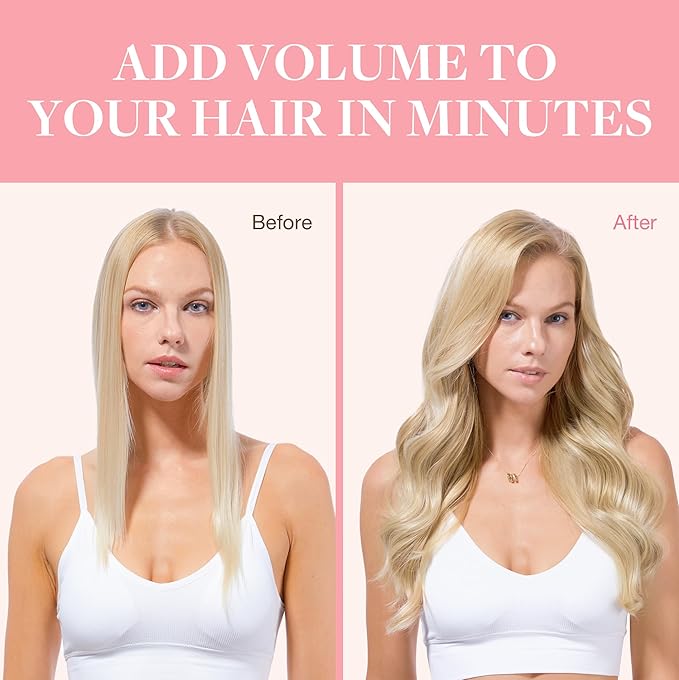 GOO GOO Clip in Hair Extensions Real Human Hair Remy Human Hair Extensions Clip ins for Women Natural Human Hair 16inch 160g 7Pcs #16/22 Light Blonde Highlighted Golden Blonde
