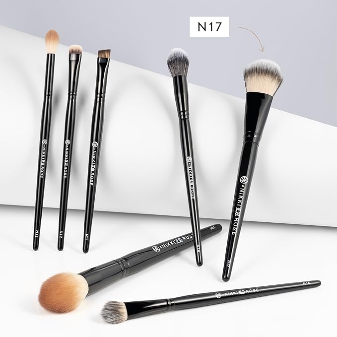 BK BEAUTY - NIKKI LA ROSE N17 MULTI-PRO FACE BRUSH ? Dual-Sided Paddle Brush for Face Application Liquid Powder Blending - Bronzer Contour Blush Foundation