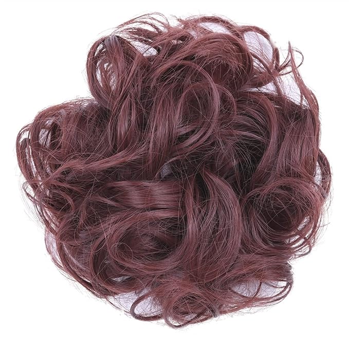 Hair Accessories 1 Pack Synthetic Donut Bun Messy Bun Hair Slices Curly Wavy Headbands Women Bun Wig Synthetic Wig Hair Extensions Hair Pieces For Women(33)