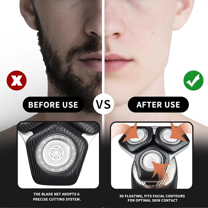 SH71/50 Shaving Heads Compatible with Phili*s Shavers Series S5000 (S5XXX)S7000 (S7XXX) for SH60/70 and SH70/70 (Black)