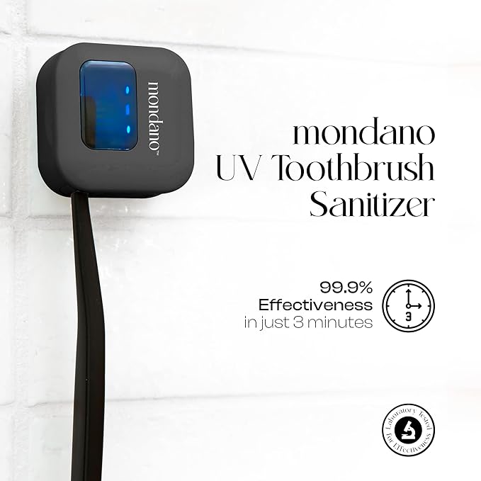 Mondano UV-C Toothbrush Sanitizer and Holder Toothbrush Case - Manual/Electric Toothbrush Cover for Any Toothbrush Head - Rechargeable Toothbrush Travel Case Tooth Brush Cover Cap for Home