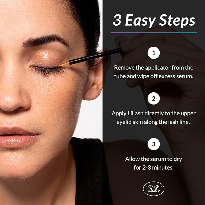 LiLash XL Eyelash Serum to Grow Longer &amp Fuller-Looking Lashes - Eyelash Growth Enhancer Safe for Use with Contacts Lash Extensions Sensitive Eyes - Vegan &amp Cruelty-free (4mL 6-Month Suppl