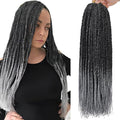 Crochet Braids Senegalese Twist Crochet Hair 7 Packs Pre Looped Micro Senegalese Twist Braiding Hair Ombre Crochet Braids for Women (24inch TGray)