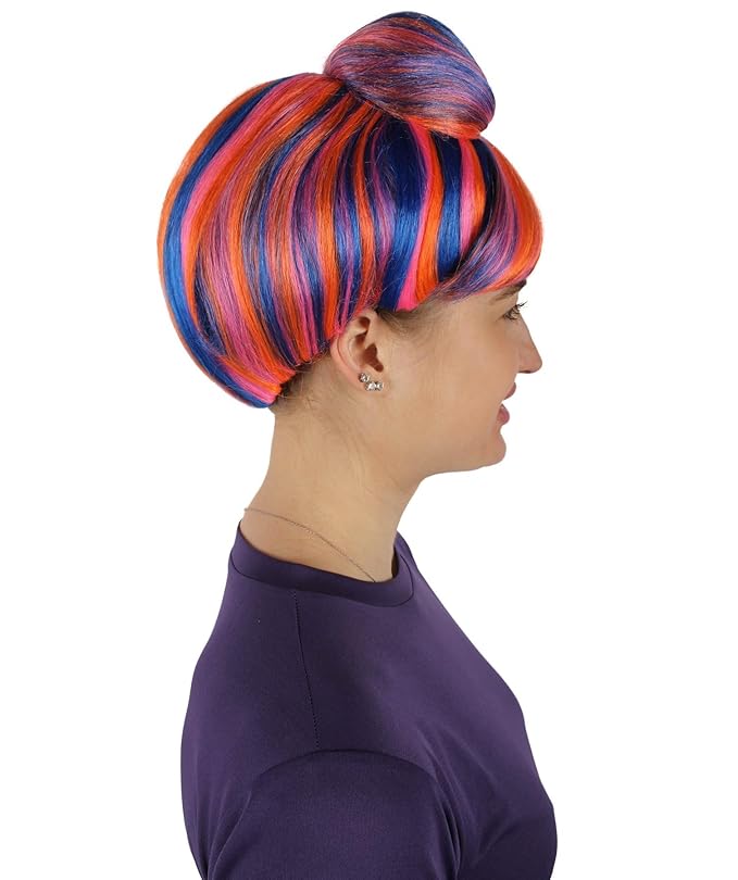 Women's Premium Bun Wig - Adjustable Capless Hair extensions with Realistic Synthetic Fibers - Multi-Color Elegant Bun Hairpiece for Halloween Cosplay and Everyday Wear Pink Ombre