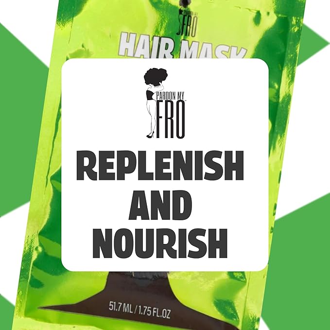 Pardon My Fro Hair Mask - Argan Oil &amp Jojoba Oil for Curly Coily Hair - 12 Pack x 1.75 oz