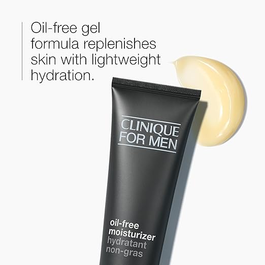 Clinique For Men Oil-Free Hydrating Face Moisturizer With Barley Sunflower + Cucumber | For Oily Skin Types 3.4 Fl Oz