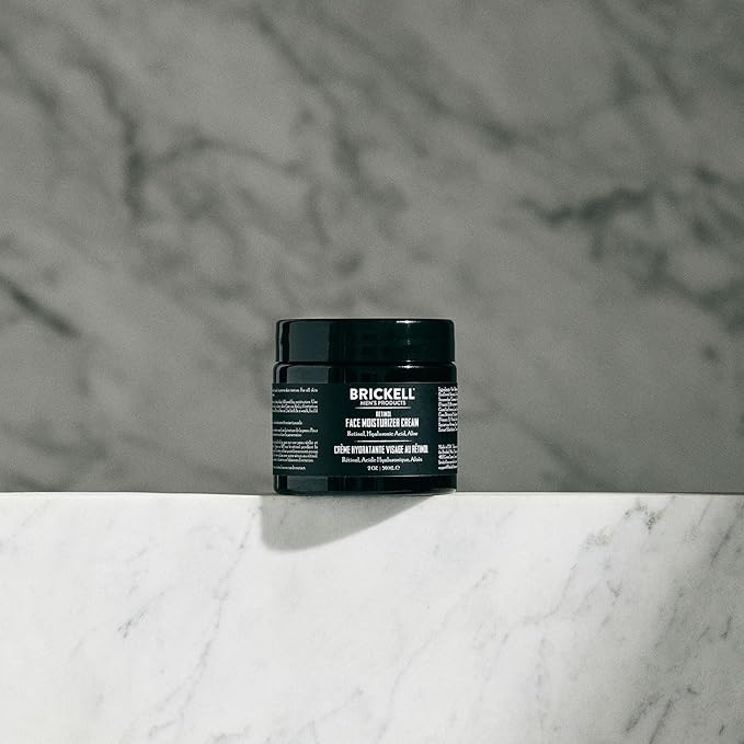 Brickell Men's Retinol Face Moisturizer Cream For Men Natural &amp Organic Anti-Wrinkle Face Night Cream with Retinol &amp Hyaluronic Acid To Reduce Fine Lines and Even Skin Tone Fragrance-Free
