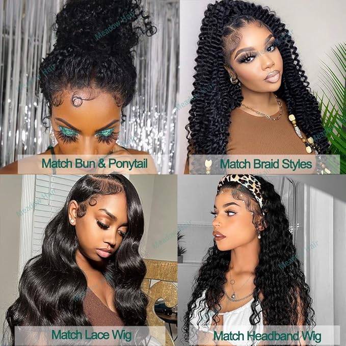 HD Lace Baby Hair for Edges Only Transparent Lace Fluff Hair Strips Brazilian Virgin Human Hair Edges Curly Reusable Meadow Hair 4 Pcs
