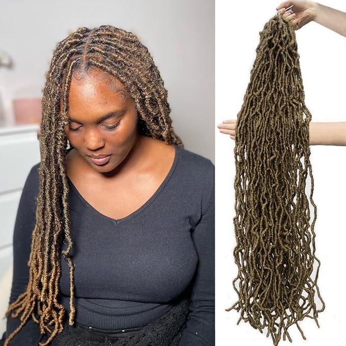 Light Brown soft locs 36 inch goddess locs Faux Locs Crochet Hair for Black Women Whole Strand Pre-looped Long New Locs Braiding Hair Extension