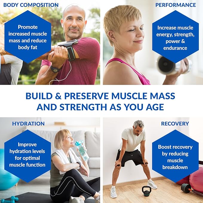 BioTrust Ageless Muscle Builder - Creatine HMB Powder with Vitamin D3 &amp Betaine - Build &amp Preserve Naturally Declining Muscle Mass &amp Strength - Citrus Splash 30 Servings