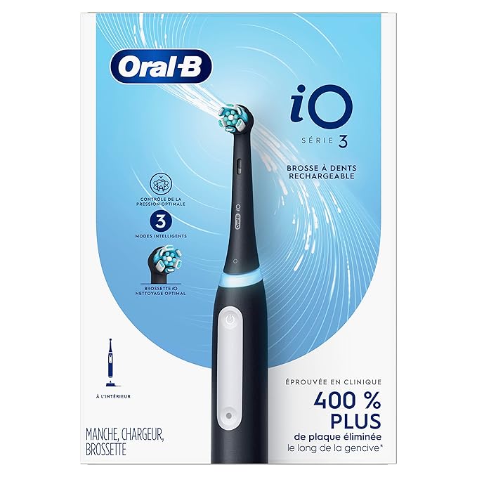 Oral-B iO3 Electric Toothbrush (1) with (1) Ultimate Clean Brush Head and (1) Charger Black