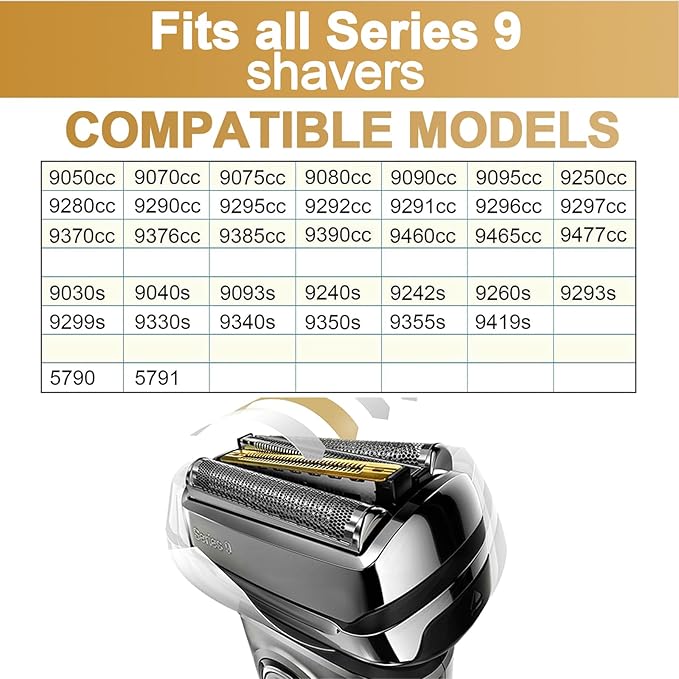 Series 9 Electric Shaver Replacement Head 92S Series 9 Shaving Razor Head S9 Foil &amp Cutter Razor Heads Compatible with 9290cc 9291cc 9370cc 9293s 9385cc 9390cc 9330s 9296cc Etc