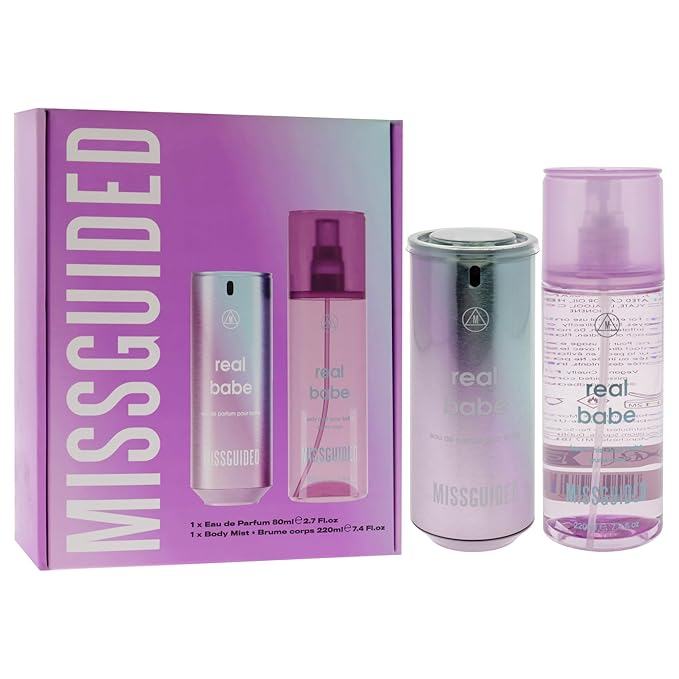 Missguided Real Babe for Women - 2 Pc Gift Set 2.7oz EDP Spray 7.4oz Body Mist