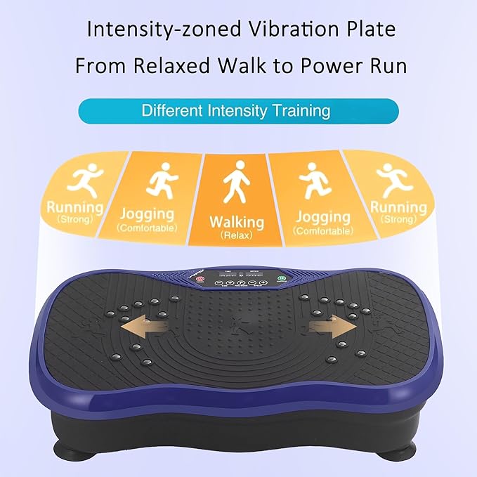 Whole Body Vibration Plate Exercise Machine ? Power Vibrating Plate for Lymphatic Drainage Weight Loss Shake Plate Exercise Platform with Touch Screen &amp Resistance Bands Equipment for Women Men