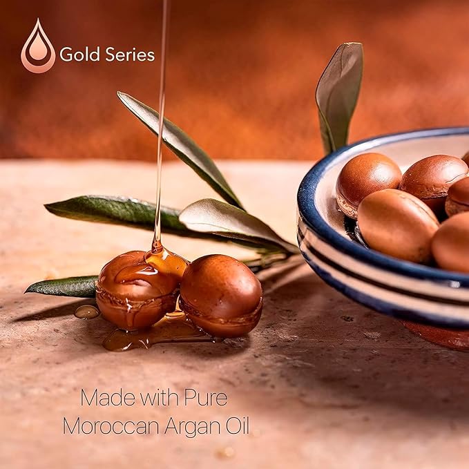 Gold Series Treatment Mask ? Deep Hydrating Argan Oil Hair Mask for Dry Damaged Color Treated and Curly Hair Enriched with Keratin ? Sulfate Free Natural Hair Repair Treatment 8.45oz