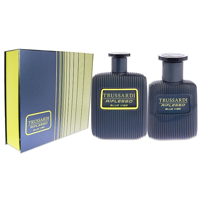 Trussardi Riflesso Blue Vibe Men 3.4 oz EDT Spray 1oz EDT Spray 2 Pc Gift Set