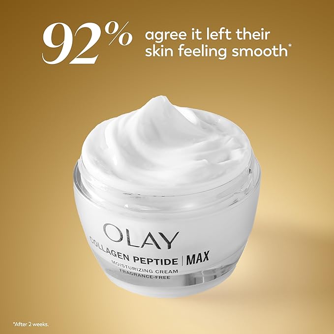 Olay Collagen Peptide Face Moisturizer Firming Cream for Women Fragrance-Free Non-Greasy - Hydrating Anti-Aging Anti-Wrinkle Smoothing of Fine Lines Tightening Skin Care - Niacinamide 1.7 Oz