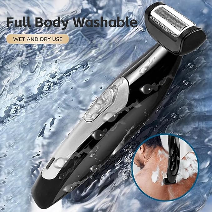 Yoidesu Men's Body Groomer with Adjustable Extreme Reach Handle Wet/Dry Use Back Hair Remover