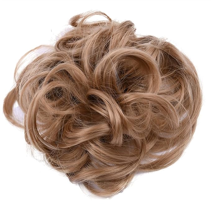 Hair Accessories 1 Pack Synthetic Donut Bun Messy Bun Hair Slices Curly Wavy Headbands Women Bun Wig Synthetic Wig Hair Extensions Hair Pieces For Women(19)