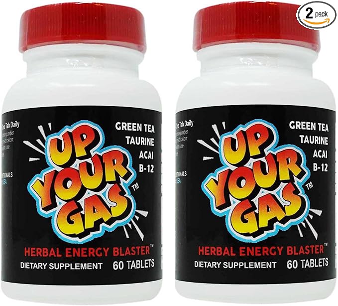 Up Your Gas Energy Blaster Tablets 60-Count Bottles (Pack of 2)