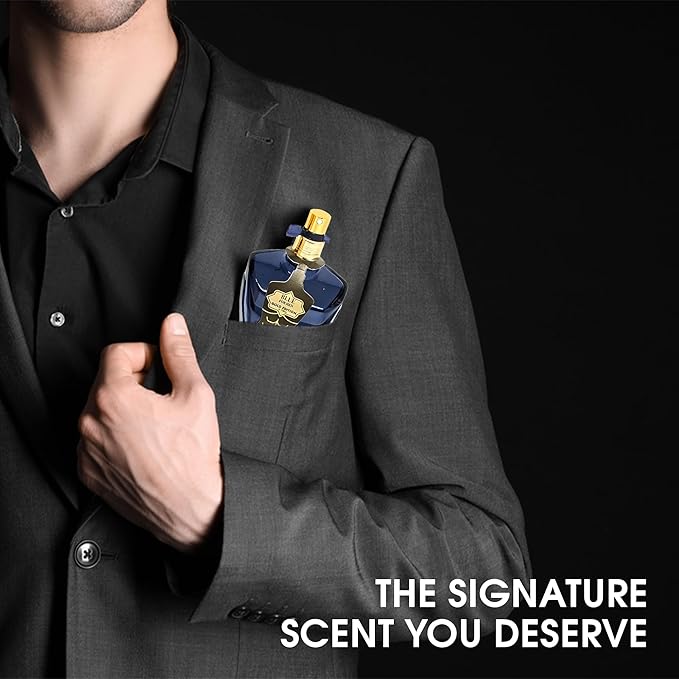 AZAD BLUE &amp Blue for Men Gold Edition Men's Cologne Set Oceanic &amp Gourmet Perfume Gift for Men | Fresh Sea Lavender &amp Creamy Scent | Long-Lasting Eau de Parfum Fragrance