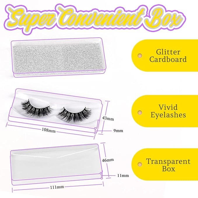Wholesale Lashes 3D Faux Mink Eyelash Bulk 18mm Handmade Reusable Eye Lash 5 Styles Dramatic Fluffy False Lash with Glitter Portable Packing (Fluffy 5 styles-30 pairs)