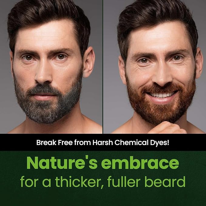 Herb For Men Mustache &amp Beard Dye (Deep Brown 3 Pack) PPD-Free Ammonia-Free Hypoallergenic Beard Dye Vegan with Natural Ingredients Odorless Gentle for Sensitive Skin No Skin Irritation